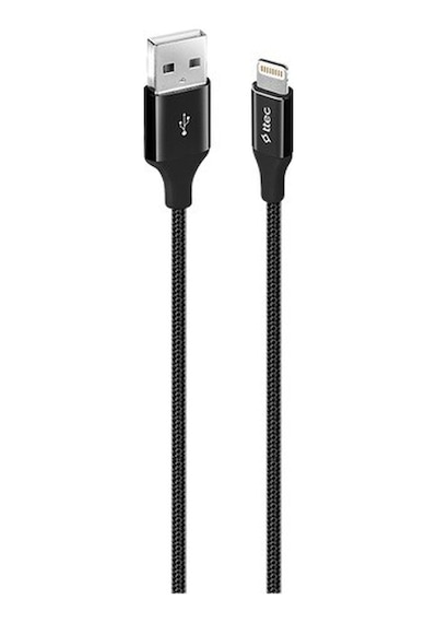 Ttec Alumicable Lightning İle Uyumlu Kablo Siyah 1.2m - 2dk16s 1 Adet