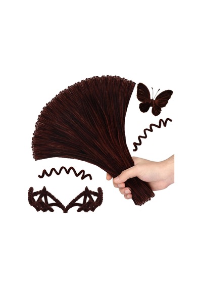 25'li Kahverengi Şönil, Eğitici Şönil Seti, Tüylü Tel, 30 Cm, Peluş Tel