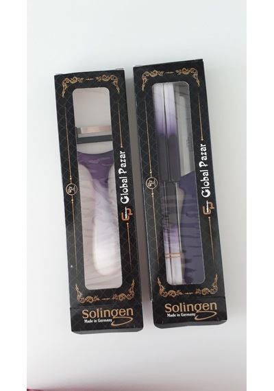 Solingen 6 Ebruli Mor Meyve Bıçağı. Soyacak ve Doğrama Bıçak Set