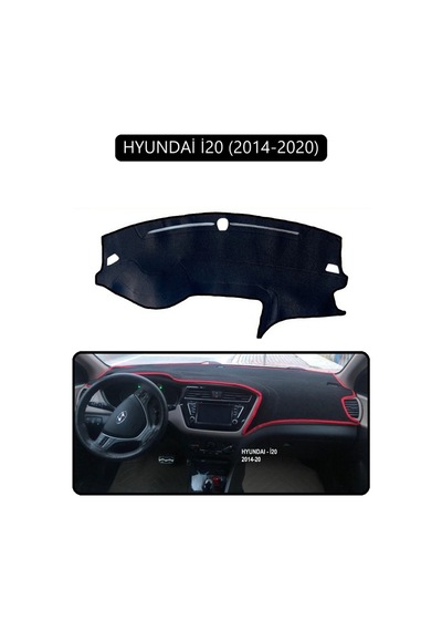 Hyundai İ20 2014-2020torpido Koruma Halısı Siyah Kenar