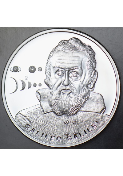 Galileo Galilei 20 Lira 2022 Gümüş Hatıra. Seri Nolu Sertifikalı-kapsülünde 31,1 Gr Proof Çil.