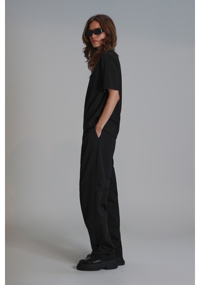 Lufian Veronıca Kadın T- Shırt Regular Fit Siyah Siyah 122020004100100 Siyah