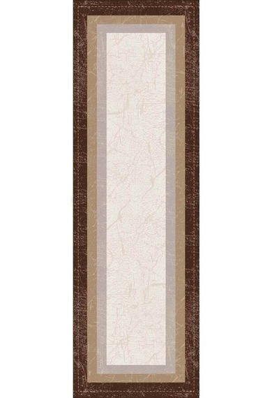Bej Çerçeveli Desen Premium Masa Örtüsü Runner Rnr342n11