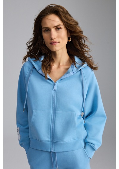 ETHIQUET YKA Kadın Organik Pamuk 3 İplik İçi Şardonlu Süs Etiketi Detaylı Regular Mavi Sweatshirt
