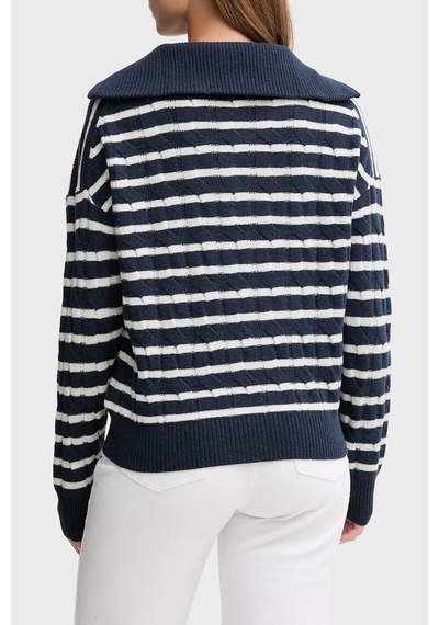 Tommy Hilfiger Bayan Kazak Ww0ww46425 0y7 Lacivert-beyaz Lacivert-beyaz