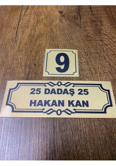 Kapı İsimliği Klasik Ev Dış Kapı İsimliği Çelik Kapı İsimliği Gold0026