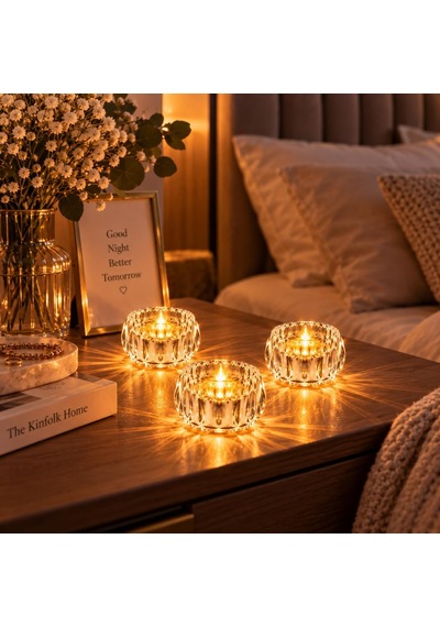 3 Adet Kristal İnci Mini Led Pilli Dekoratif Romantik Işık 3308