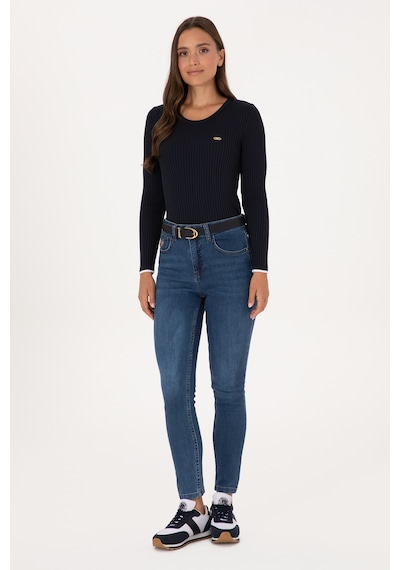 U.S. Polo Assn. Kadın Koyu Mavi Skinny High Waist Fit Jean Pantolon 50317616-DN0023