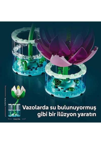 LEGO® Botanicals Nilüferler 11511 - 9 Yaş ve Üzeri Çocuklar için 2 Nilüfer İçeren Yaratıcı Oyuncak Yapım Seti (259 Parça)