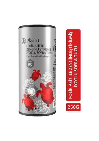 Efsina Folik Asitli İyotlu Kaya Tuzu Rafine Edilmemiş Tuz 250 G