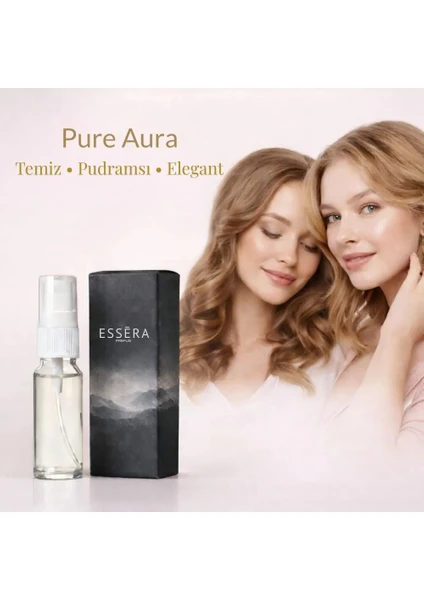 Essera Parfüm Pure Aura Edp Kadın Parfüm 10 Ml Seyahat Boy Çiçeksi - Pudra