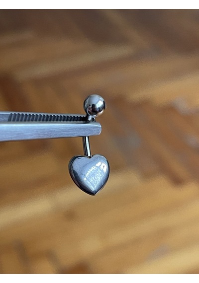 Cerrahi Çelik Piercing Kalpli Piercing Kalpli Göbek Piercingi Rose Gold - Şeffaf