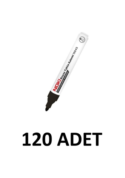 120 Adet 1664s Yazı Tahtası Kalemi Yuvarlak Uç Siyah Siyah