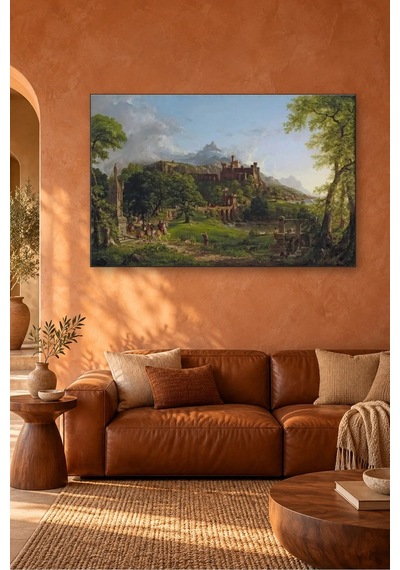 Fida Thomas Cole Şatodan Yola Çıkan Atlılar Canvas Tablo Çok Renkli