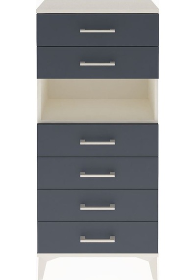 Arges Dolap Tek Raflı 6 Çekmeceli 60x30x134 Aytaşı-antrasit Aytaşı