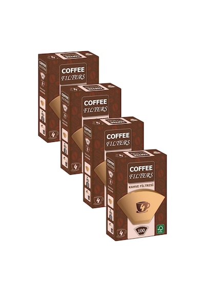 Caffeo Filters No4 100 Adet Kahve Filtre Kağıdı X 4 Adet Diğer