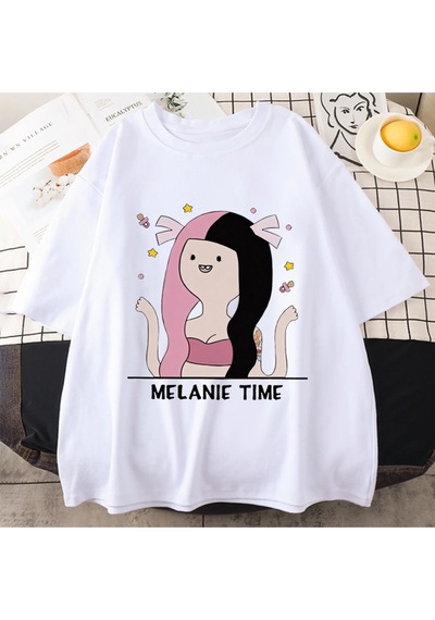 Flood Of Style Melanie Martinez Karikatür Sevimli Komik T Shirt Erkek Kadın Sıcak Satış Boy Kısa Kollu Üst T Beyaz