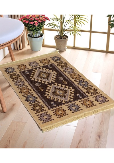 "çift Taraflı Kullanılabilir, Makinede Yıkanabilir,modern Desenli Kilim 11 Farklı Ebat" Kahverenk Kahverengi