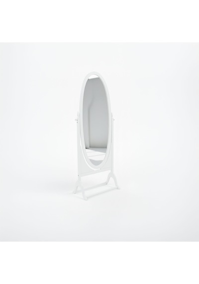 Rivoli Ayaklı Ahşap Oval Boy Aynası 58x165 Beyaz