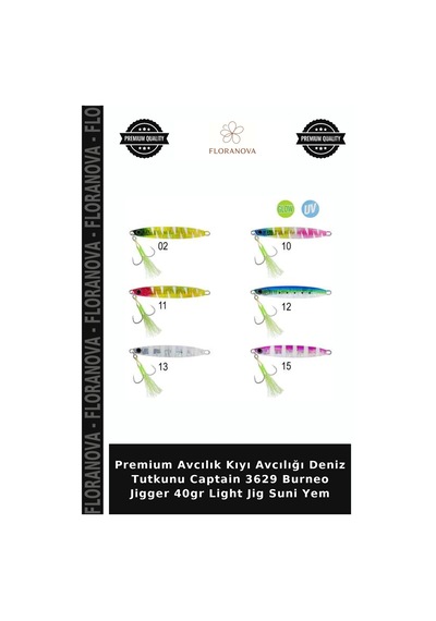 Premium Avcılık Kıyı Avcılığı Deniz Tutkunu Captain 3629 Burneo Jigger 40gr Light Jig Suni Yem