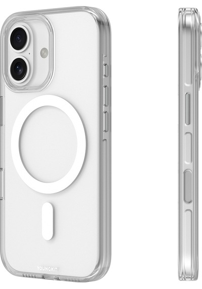 Apple Uyumlu iPhone 17  Kılıf M-safe Şarj Özellikli Şeffaf Youngkit Crystal Shield Serisi Kapak Şeffaf Şeffaf