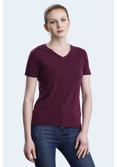 Slazenger Perıcas 5 Li Set Kadın Tişört Ekru - Siyah - Antrasit- Mürdü
