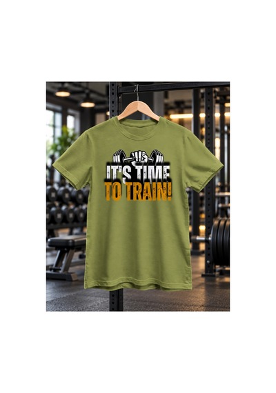 Segungear Timetotrain Erkek Regular Fit Baskılı Spor Tişört Haki - 933732713 Haki