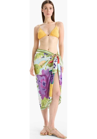 Defacto Desenli Saten Pareo F1467axnskr1 Çok Renkli