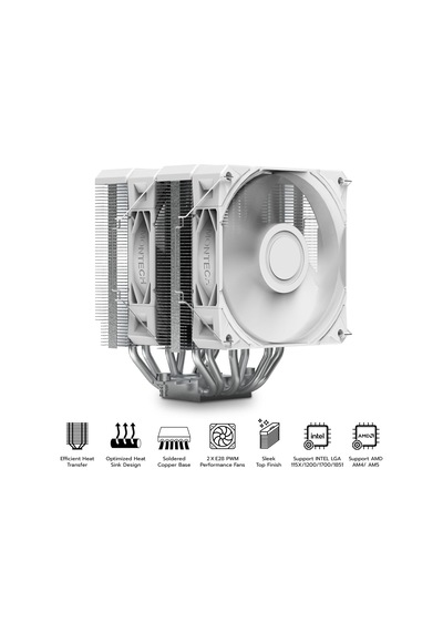 Nx600 6 Isı Borulu Çift Kule Cpu Hava Soğutucu 28mm E28 Pwm Premium Fan Lehimli Bakır Taban Tüm Intel Ve Amd Soket Desteği Beyaz Nx600 6 Isı Borulu Çift Kule Cpu Hava Soğutucu 28mm E28 Pwm Premium Fan Lehimli Bakır Taban Tüm Intel Ve Amd Soket Desteği Beyaz