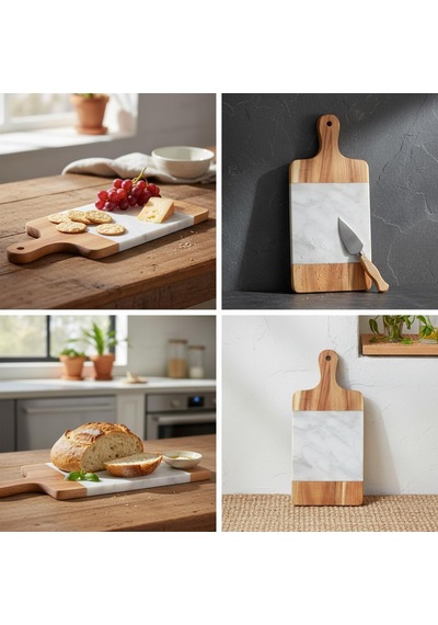 Lexroo Akasya Mermer Sunumluk 33x13 Cm Çok Renkli