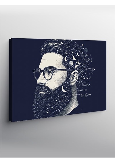 Kanvas Tablo Sakallı Gözlüklü Adam 100cmx140cm