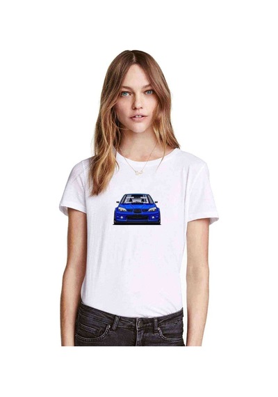 Subaru Stı Baskılı Beyaz Kadın Tshirt