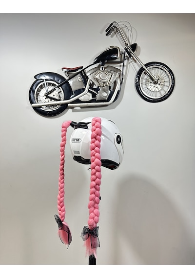 Motor & Motosiklet Pembe Çift Örgü Saç Kask Dış Aksesuar Diğer