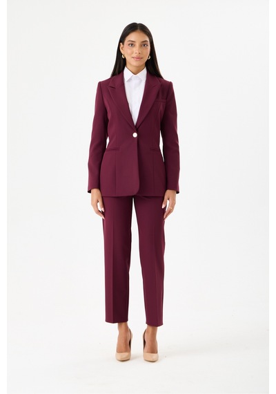 Velnara Moda Koyu Mürdüm Klasik Kadın Takım Elbise -tek Düğme Ceket & Dar Paça Pantolon Bordo Mürdüm - 918605984 Bordo Mürdüm Velnara Moda Koyu Mürdüm Klasik Kadın Takım Elbise -tek Düğme Ceket & Dar Paça Pantolon Bordo Mürdüm - 918605984 Bordo Mürdüm