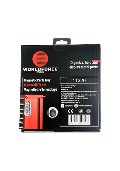 Worldforce 290x270 MM Manyetik Alet Tutucu Paslanmaz Tepsi