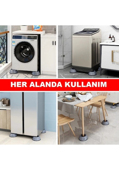 Beyaz Eşya Çamaşır Makinesi Titreşim Önleyici Vantuzlu Ayak 8Adet - 533274538