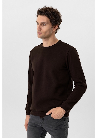 Süvari Oversize Kalıp O Yaka 3 İplik Yumuşak Dokulu Sweat Kahverengi Süvari Oversize Kalıp O Yaka 3 İplik Yumuşak Dokulu Sweat Kahverengi