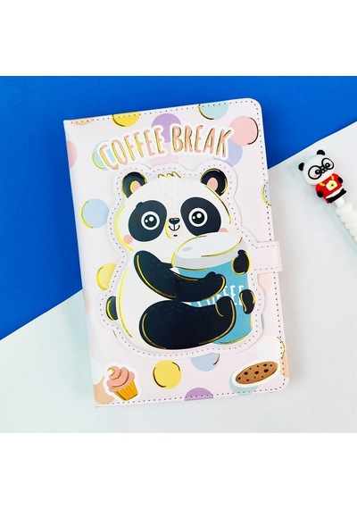 Panda Tasarımlı Kabartma Kapaklı Defter Çok Renkli