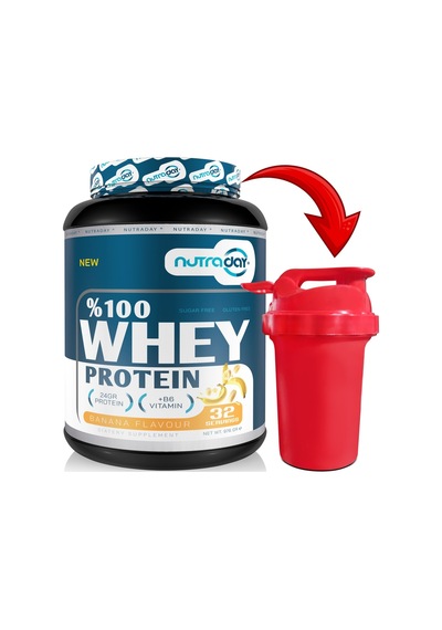 Whey Protein 976 Gr Muz Aromalı Protein Tozu 24 Gram Protein 32 Servis Shaker Hediyeli