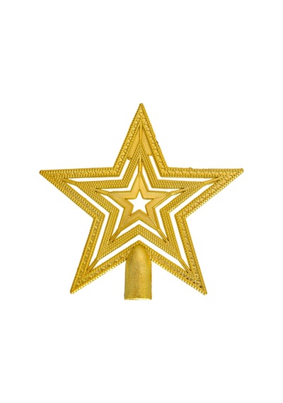 Yılbaşı Çam Ağacı Süsü 15 Cm Gold Yıldız Tepelik
