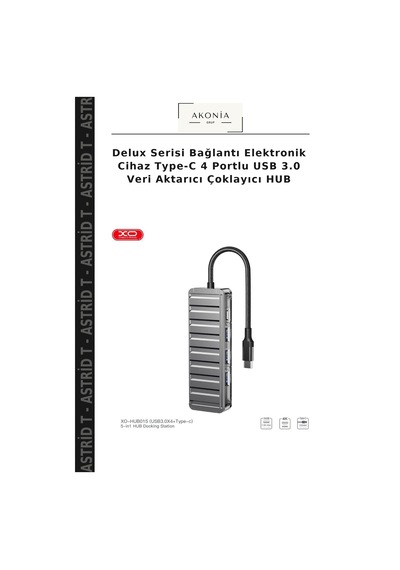 Delux Serisi Bağlantı Elektronik Cihaz Type-c 4 Portlu Usb 3.0 Veri Aktarıcı Çoklayıcı Hub