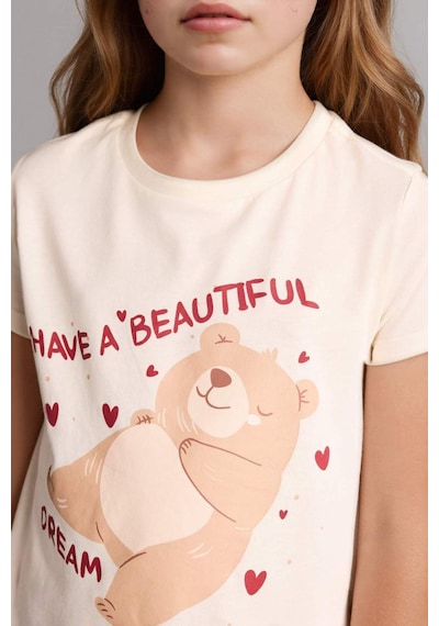 Defacto Regular Fıt 2li Pijama Takımı Kız Çocuk H0151a826sper103 Ekru-er103 Defacto Regular Fıt 2li Pijama Takımı Kız Çocuk H0151a826sper103 Ekru-er103