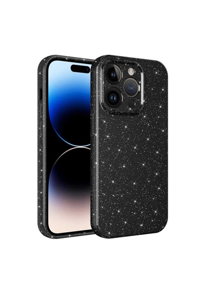 Apple Uyumlu iPhone 14 Pro Max Kılıf Kamera Korumalı Simli Lüks Zore Koton Kapak Siyah