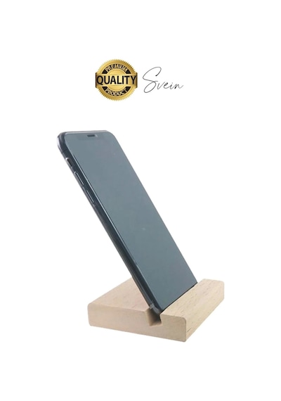 Doğal Masaüstü Ahşap Cep Telefonu Ve Tablet Standı Natural Görünüm Şık iPhone Android Apple Uyumlu iOS