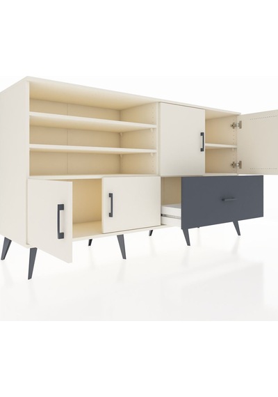 Hyperion Konsol 5 Raflı Tek Çekmeceli 4 Kapaklı 176x44x99 Aytaşı- Aytaşı-aytaşı/antrasit Hyperion Konsol 5 Raflı Tek Çekmeceli 4 Kapaklı 176x44x99 Aytaşı- Aytaşı-aytaşı/antrasit