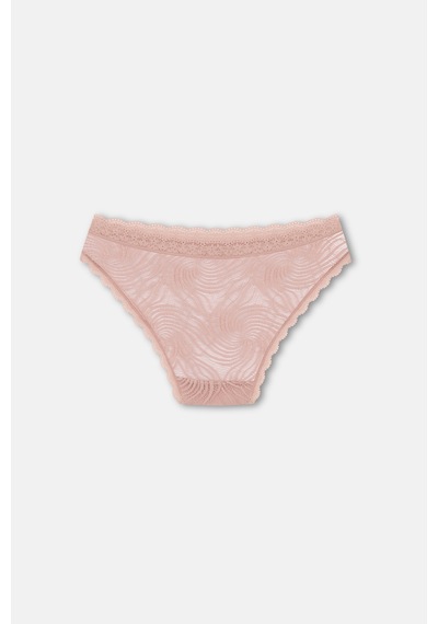 Suwen 3lü Dantelli Normal Bel Slip Külot St00496011343 Kahverengi - Ten - Pembe