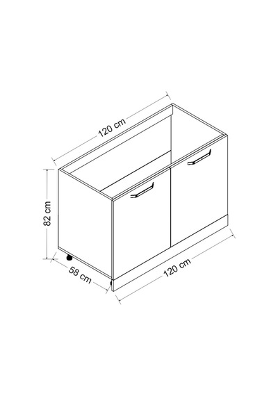 Minar 120 Cm Mutfak Dolabı Beyaz 120-B1-Alt Modül Beyaz