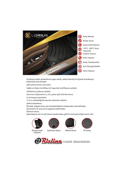 Rizline Ford Focus 1 1998-2004 Bej 3D Havuzlu Paspas