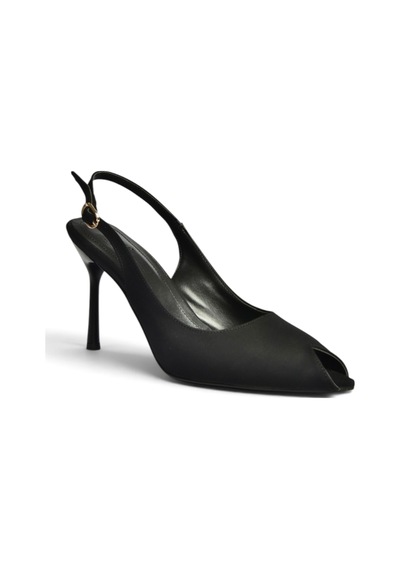 Fox Shoes Z676085004 Siyah Kumaş İnce Topuklu Kadın Ayakkabı