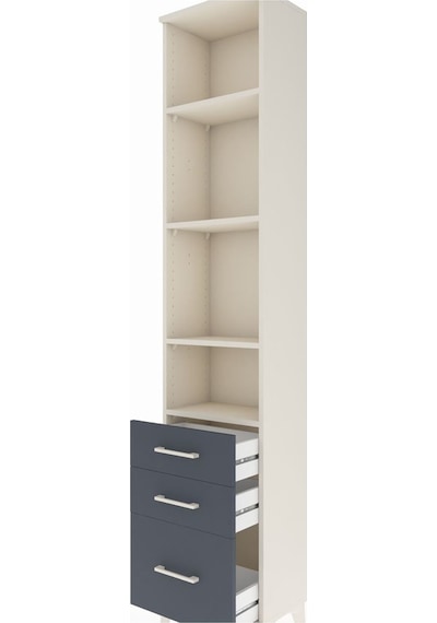 Arges Dolap 4 Raflı 3 Çekmeceli 44x30x221 Aytaşı-antrasit Aytaşı